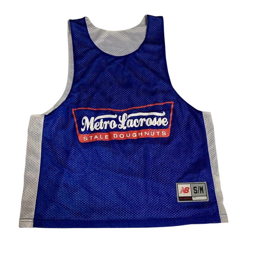 New Balance Metro Lacrosse Stale Doughnuts Reversible Jersey Pinnie Blue S/M 32